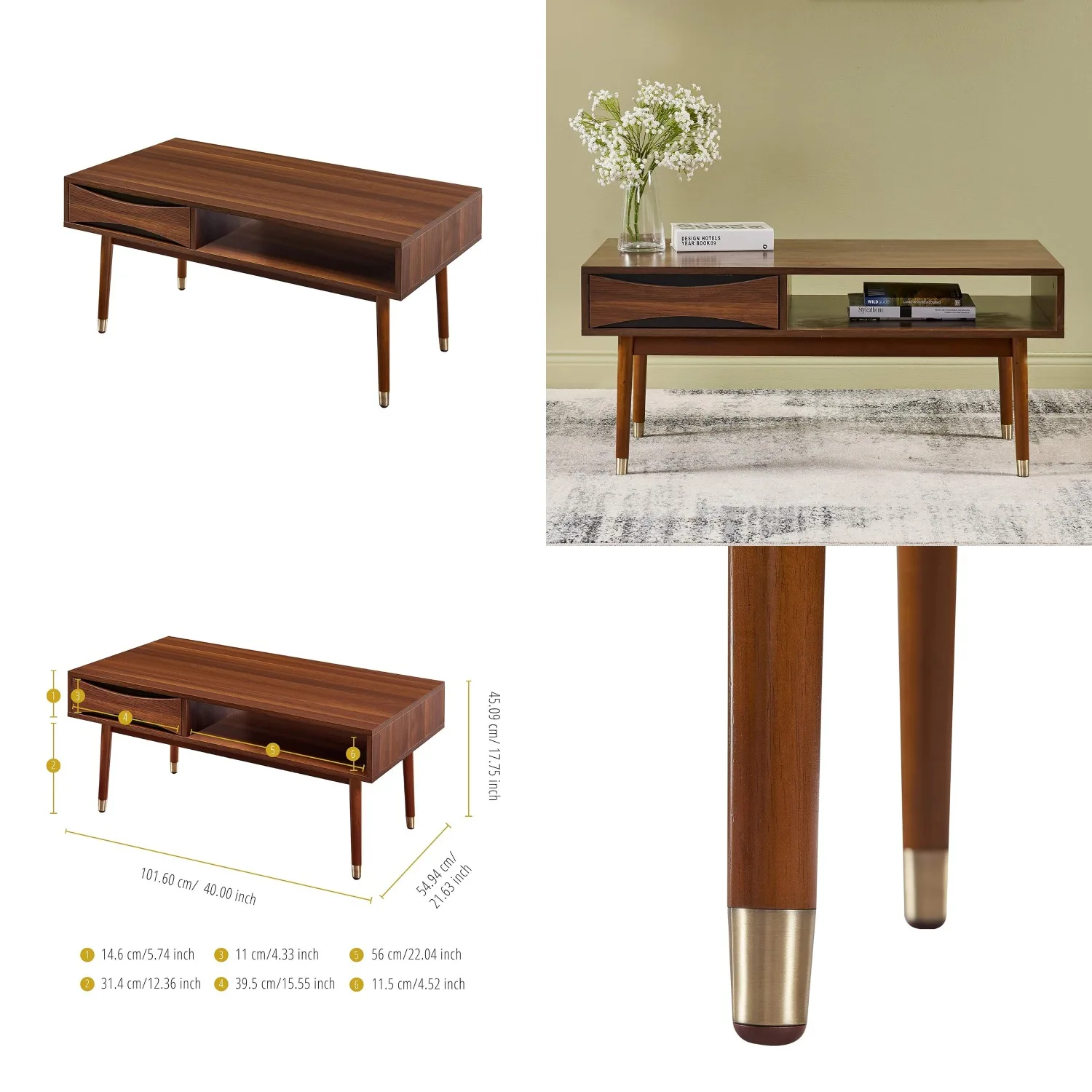 Журнальный столик в стиле Mid-Century Modern из дерева с выдвижным ящиком и полкой, ножки из ореха и латуни, для гостиной, 40x21.63 дюйма, на заказ
Журнальный столик в стиле Mid-Century Modern из дерева с выдвижным ящиком и полкой, ножки из ореха и латуни, для гостиной, 40x21.63 дюйма, на заказ
