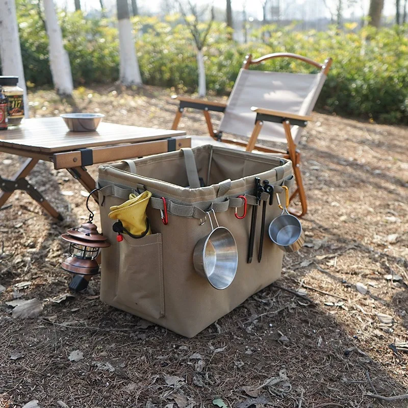 Camping Table Side Storage Bag Multifunctional Folding Canvas Bag with Hook Outdoor Picnic Desk Cookware Hanging
Camping Table Side Storage Bag Multifunctional Folding Canvas Bag with Hook Outdoor Picnic Desk Cookware Hanging