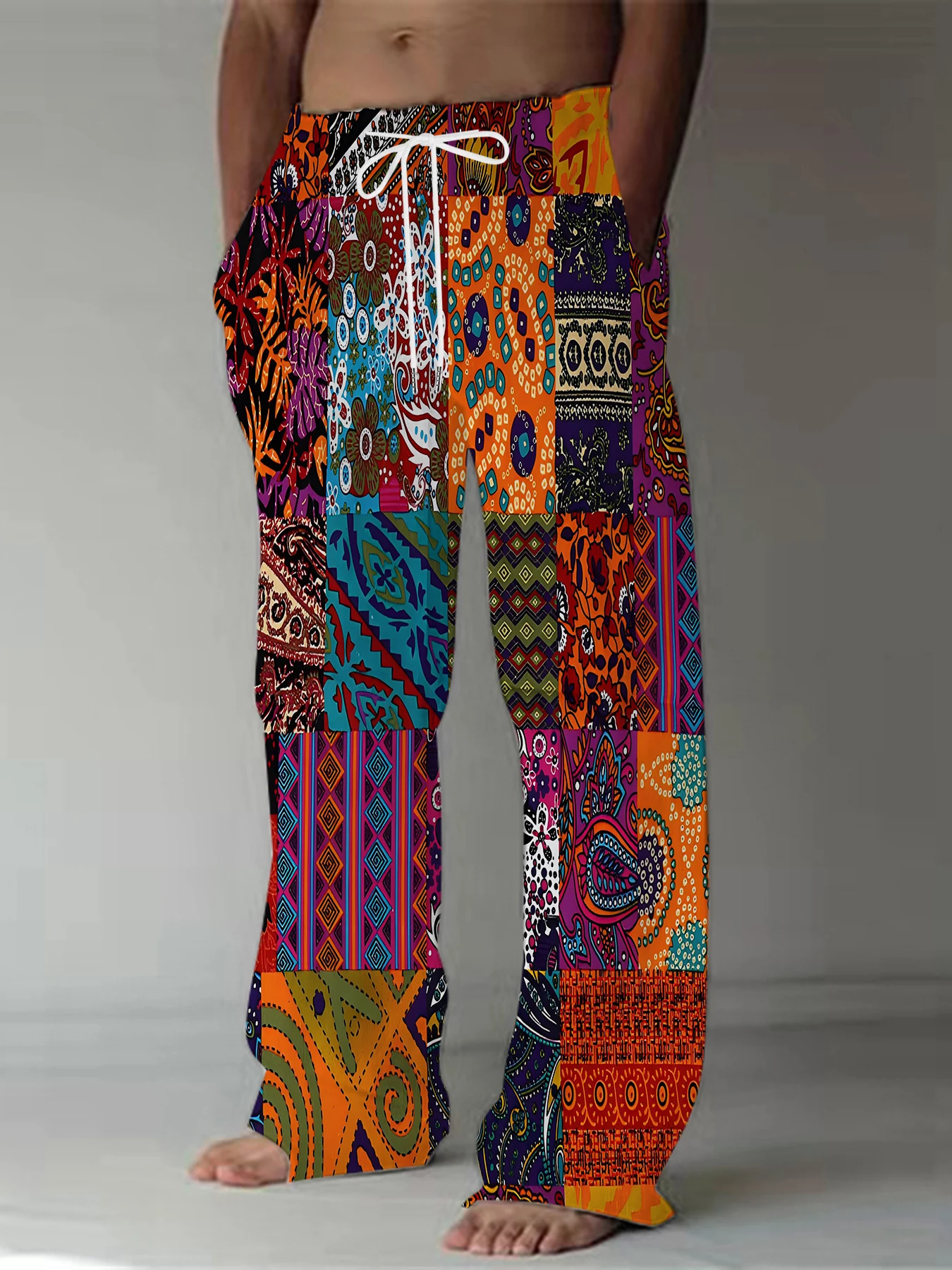 2026 Men's Printed Straight Leg Pants Vibrant Abstract Design Drawstring Waist Loose Fit Summer Beach Casual Fashion Pants
2026 Men's Printed Straight Leg Pants Vibrant Abstract Design Drawstring Waist Loose Fit Summer Beach Casual Fashion Pants