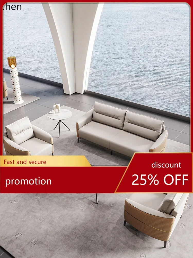 CZ Office Sofa Simple Modern Business Meeting Reception Genuine Leather Three-Seater Sofa Coffee Table Set
CZ Office Sofa Simple Modern Business Meeting Reception Genuine Leather Three-Seater Sofa Coffee Table Set