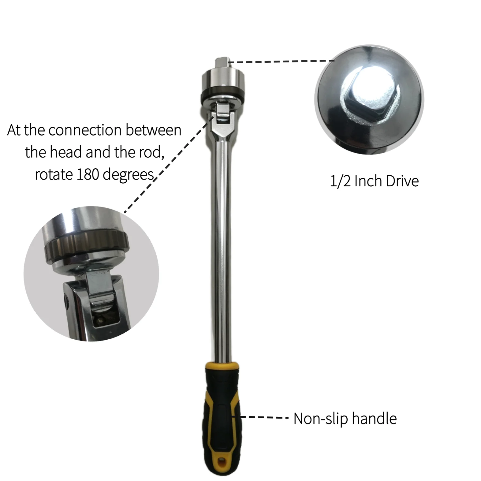 17in 1/2" Socket Wrench Rotating Flex Head Extension Toughbuilt Braker Bar Professional CRV Steel Drive for Extra Torque Spanner
17in 1/2" Socket Wrench Rotating Flex Head Extension Toughbuilt Braker Bar Professional CRV Steel Drive for Extra Torque Spanner