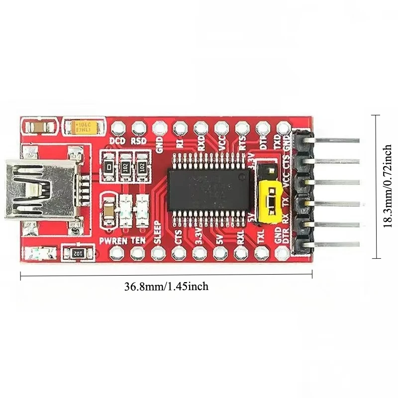 2pcs FT232RL USB to TTL Serial Module Mini Interface 3.3V 5V Programmer Download Cable for Arduino STM32
2pcs FT232RL USB to TTL Serial Module Mini Interface 3.3V 5V Programmer Download Cable for Arduino STM32