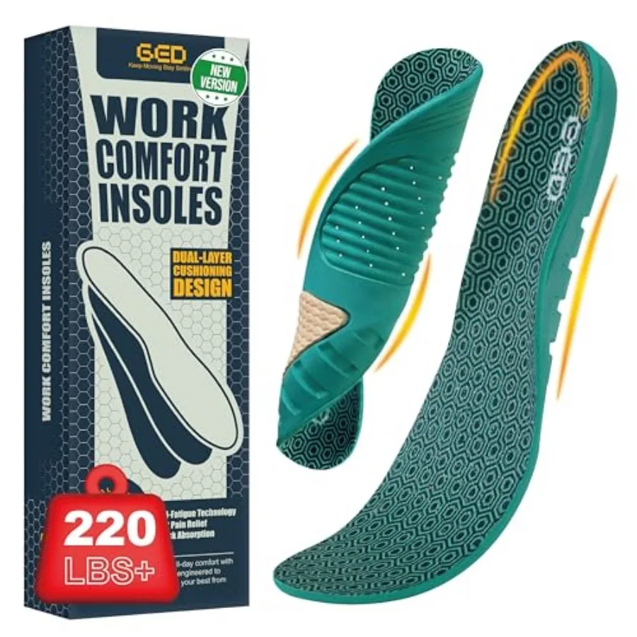 Work Comfort 2nd Gen Insoles for Men Breathable and Extra Soft Inserts for All-Day Standing, Pain Relief, Anti-Fatigue, Medium-
Work Comfort 2nd Gen Insoles for Men Breathable and Extra Soft Inserts for All-Day Standing, Pain Relief, Anti-Fatigue, Medium-
