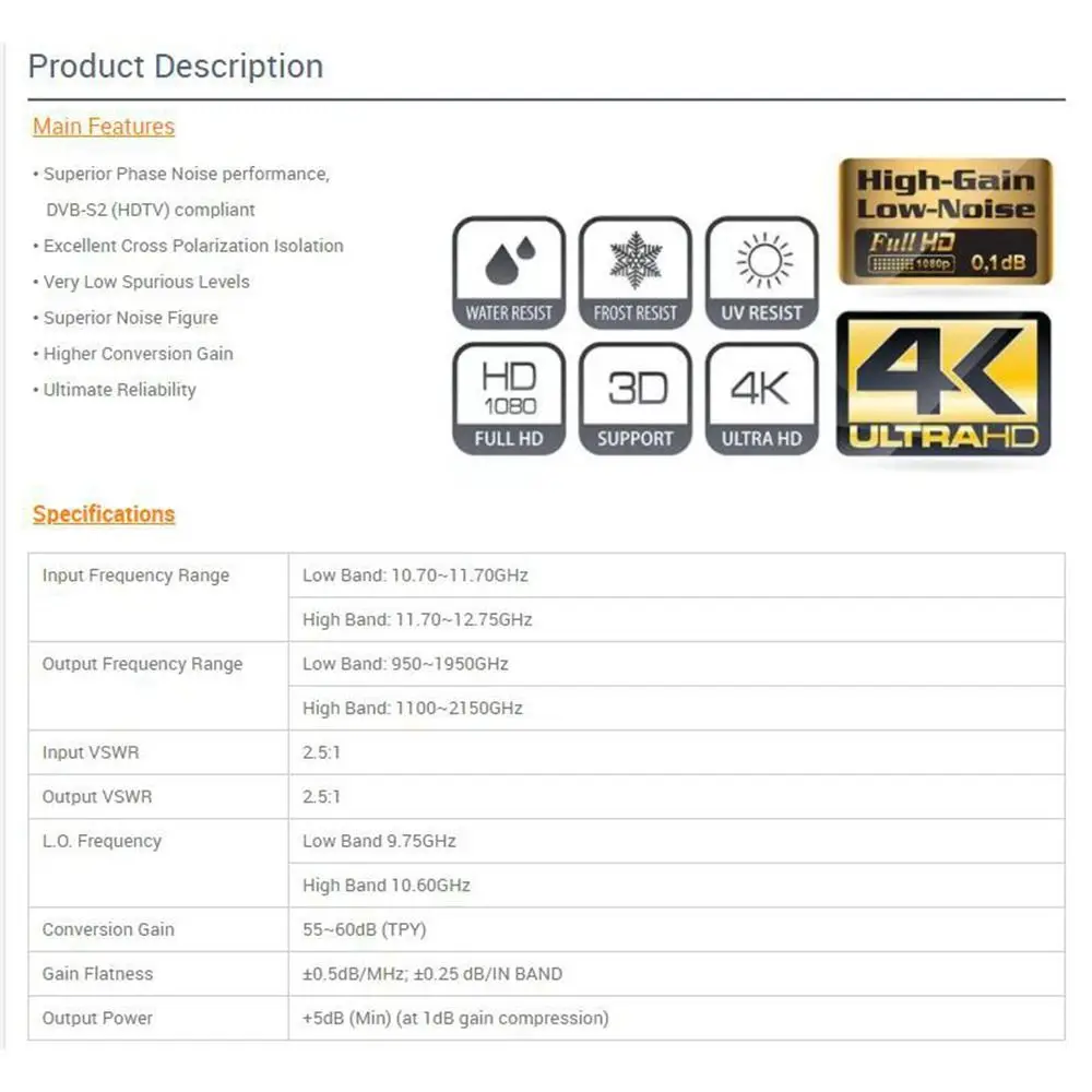 Digital Twin Universal KU-BAND LNB High Gain Linear Polarization Linear Converter LNB Low Noise KU Band LNB Ultra HD
Digital Twin Universal KU-BAND LNB High Gain Linear Polarization Linear Converter LNB Low Noise KU Band LNB Ultra HD