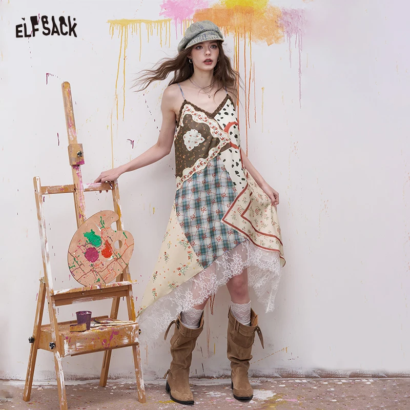 ELFSACK Floral Print Patchwork Dress, Lace Trim Plaid Midi Sundress with Ruffle Hem, Preppy Sweet Short Sleeve Shift for Women
ELFSACK Floral Print Patchwork Dress, Lace Trim Plaid Midi Sundress with Ruffle Hem, Preppy Sweet Short Sleeve Shift for Women