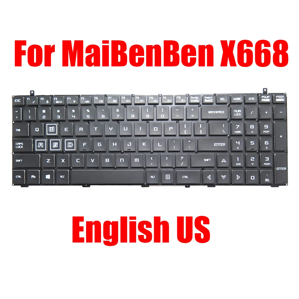 English US For MaiBenBen X668 Laptop Keyboard Black With 4-Zone RGB Backlit
English US For MaiBenBen X668 Laptop Keyboard Black With 4-Zone RGB Backlit