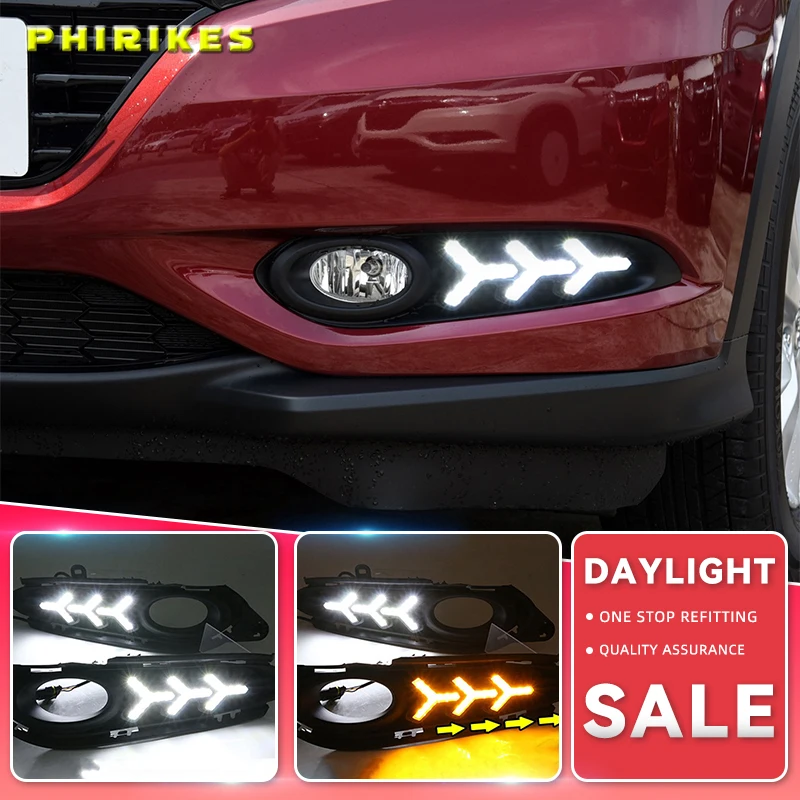 2Pcs For Honda HR-V HRV Vezel 2014 2015 2016 2017 2018 DRL fog lamp Daytime Running Lights with yellow turn signal
2Pcs For Honda HR-V HRV Vezel 2014 2015 2016 2017 2018 DRL fog lamp Daytime Running Lights with yellow turn signal