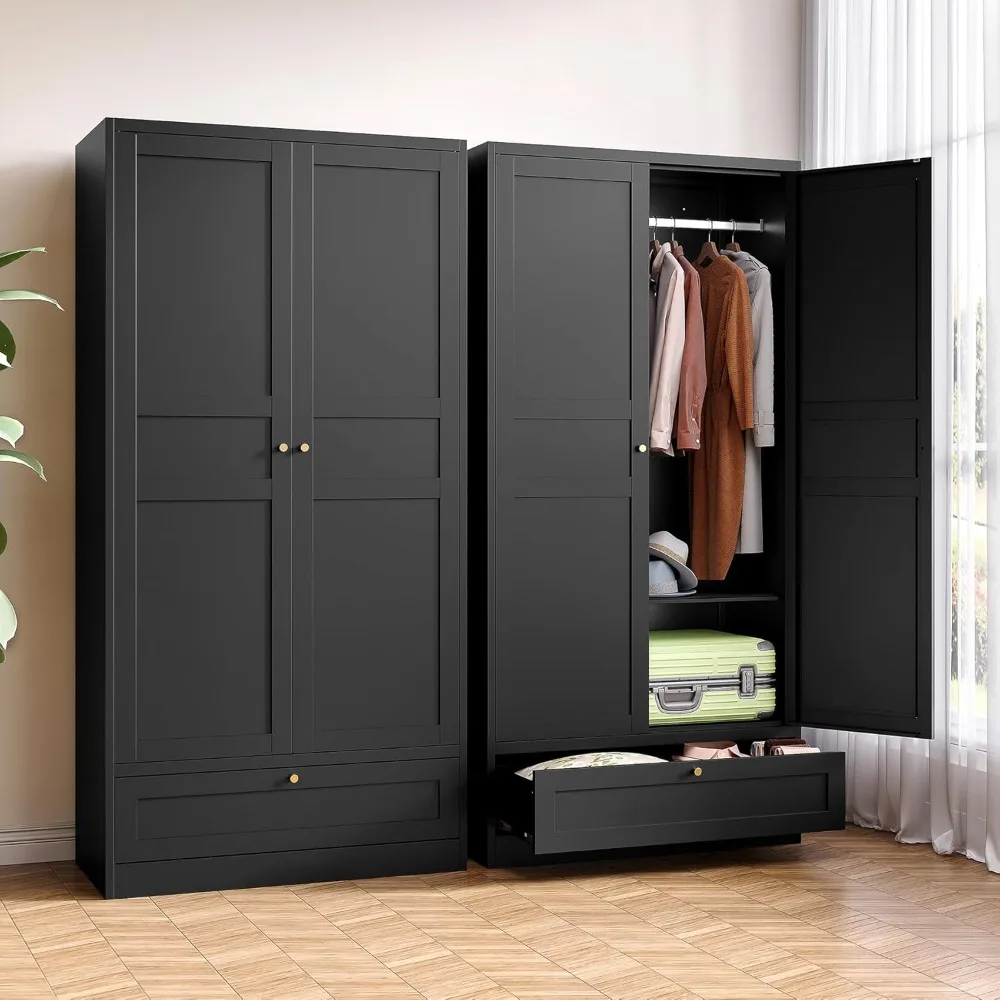 Metal Armoire Wardrobe Closet with 2 Doors 72'' Wardrobe Cabinet with Drawers and Hanging Rail Metal Closet with Adjustable Shel
Metal Armoire Wardrobe Closet with 2 Doors 72'' Wardrobe Cabinet with Drawers and Hanging Rail Metal Closet with Adjustable Shel