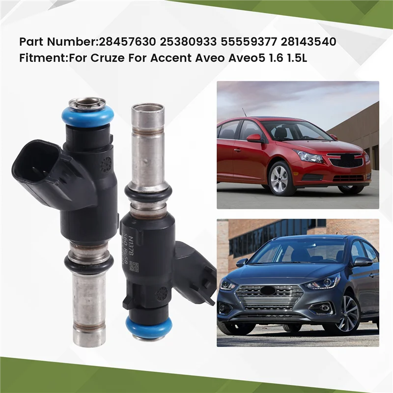 4Pcs Fuel Injector Fit For Cruze Hyundai Accent Aveo Aveo5 1.6 1.5L 28457630 25380933 55559377 28143540
4Pcs Fuel Injector Fit For Cruze Hyundai Accent Aveo Aveo5 1.6 1.5L 28457630 25380933 55559377 28143540