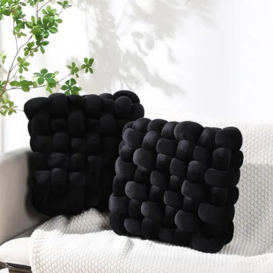 2 Pcs Knot Pillows Square Knotted Plush Throws Soft Accent Pillows Decoration Cushion for Couch Home Office Living Room Bedroom
2 Pcs Knot Pillows Square Knotted Plush Throws Soft Accent Pillows Decoration Cushion for Couch Home Office Living Room Bedroom