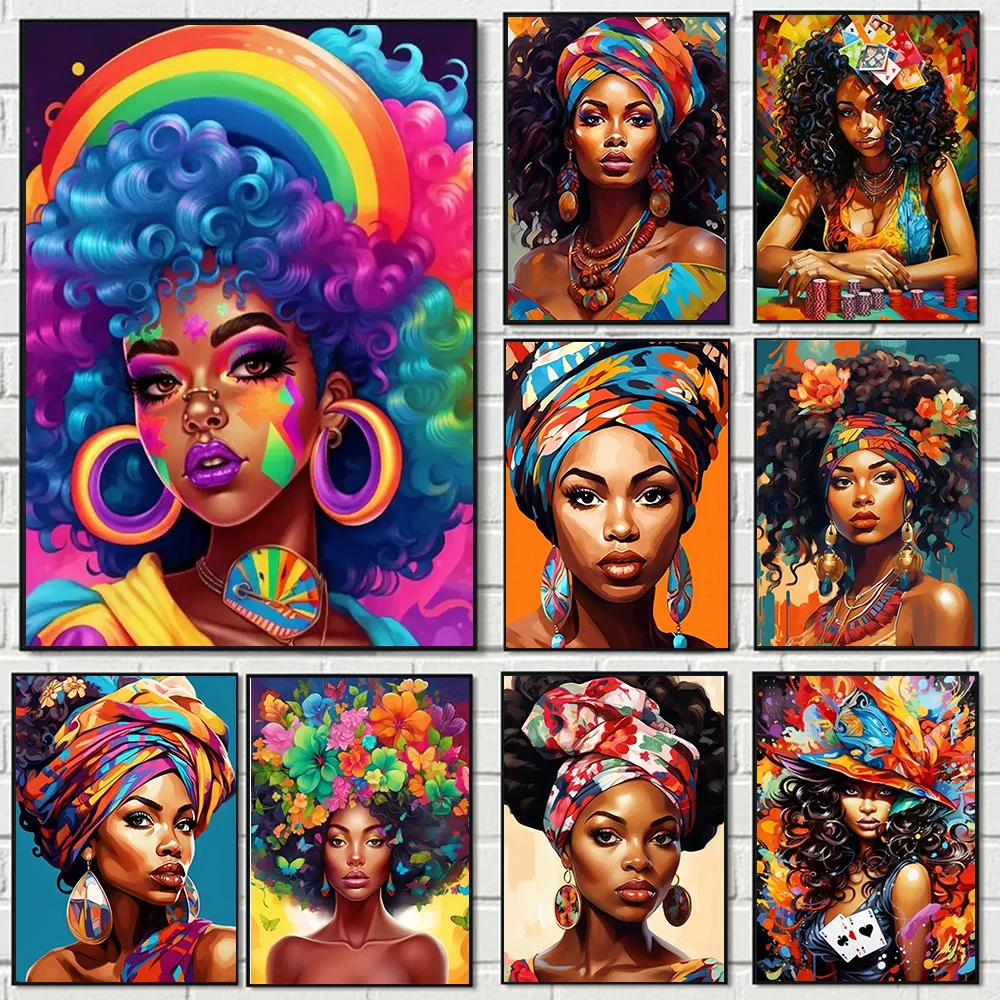 African Black Indian Black Woman Art Graffiti Poster Prints African American Canvas Painting Living Room Home Decoration Picture
African Black Indian Black Woman Art Graffiti Poster Prints African American Canvas Painting Living Room Home Decoration Picture