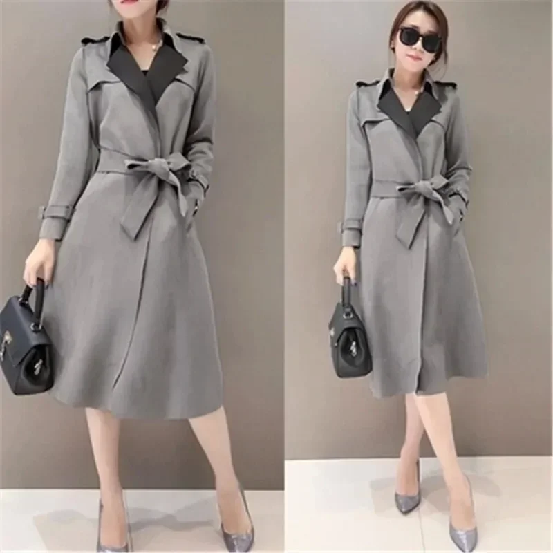 New Autumn Suede Trench Coat Women Abrigo Mujer Long Elegant Outwear Female Overcoat Slim Red Suede Cardigan Trench C3487
New Autumn Suede Trench Coat Women Abrigo Mujer Long Elegant Outwear Female Overcoat Slim Red Suede Cardigan Trench C3487
