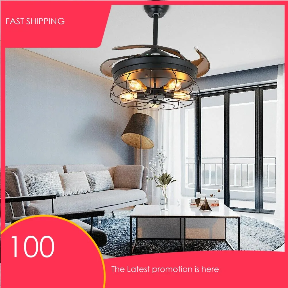 36" Ceiling Fan with Light Industrial Retractable Blades Brown Cage Chandelier Pendent Light Fan
36" Ceiling Fan with Light Industrial Retractable Blades Brown Cage Chandelier Pendent Light Fan