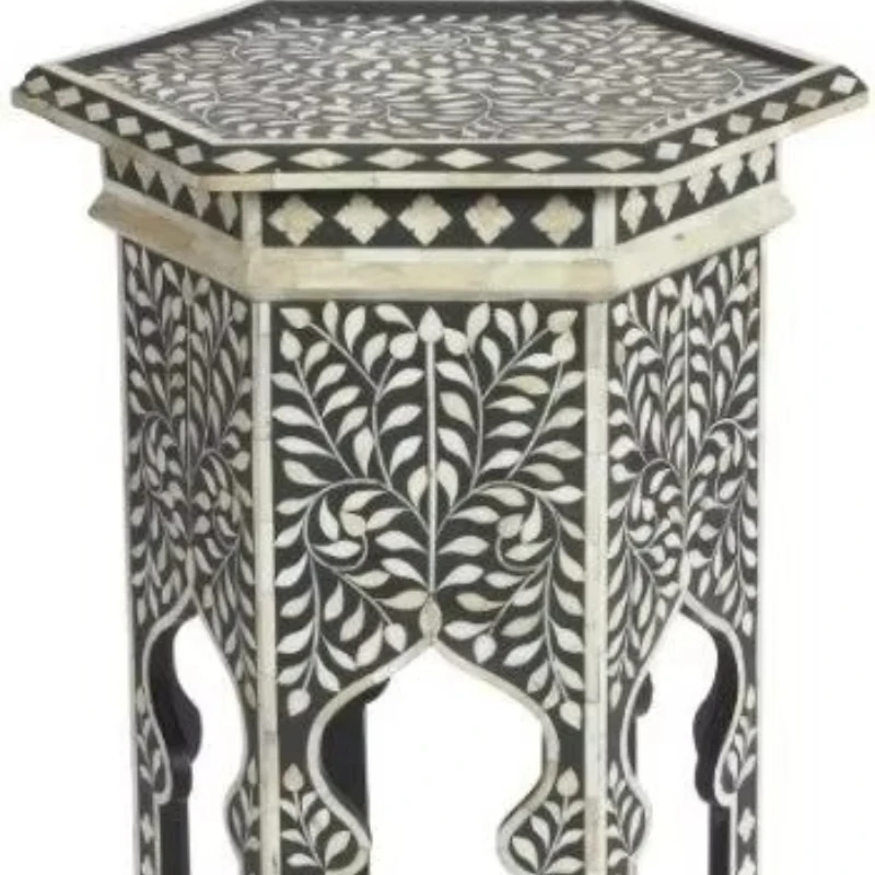 Bone inlay design unique craftsmanship traditional custom floral bedside table
Bone inlay design unique craftsmanship traditional custom floral bedside table