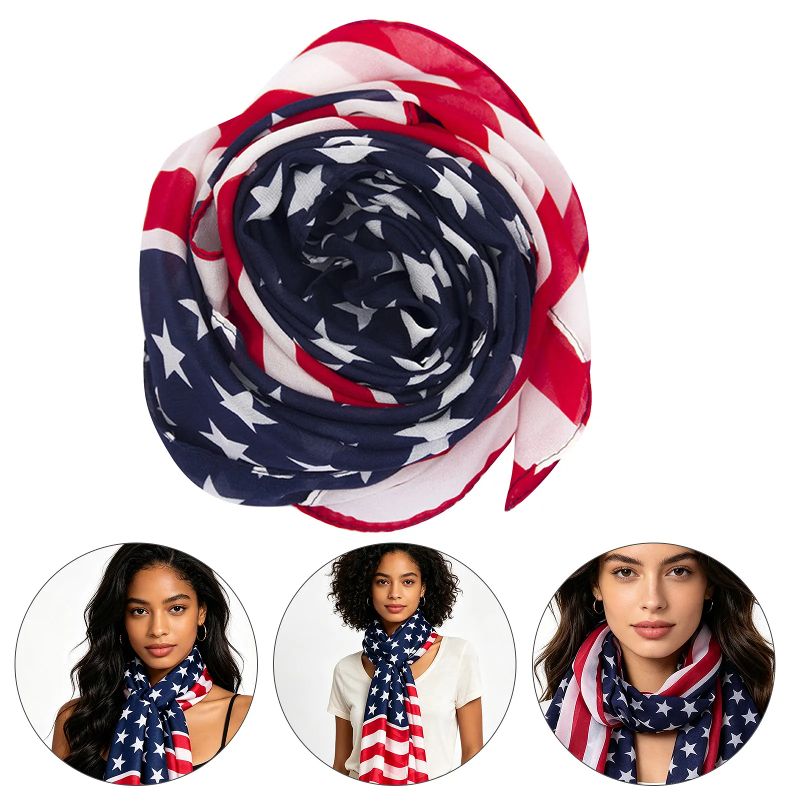 1Pcs American Flag Scarf for Women Girls Lightweight Chiffon Long Shawl Fashion Thin Neck Wrap Beach Cover All-Match Spring
1Pcs American Flag Scarf for Women Girls Lightweight Chiffon Long Shawl Fashion Thin Neck Wrap Beach Cover All-Match Spring