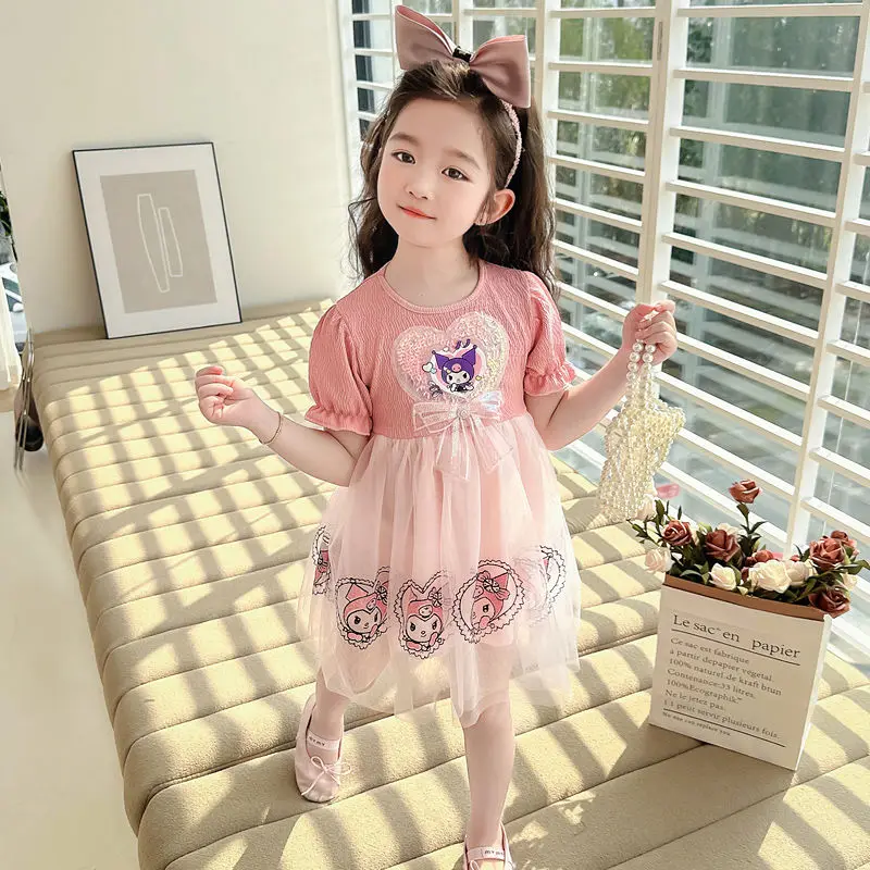 Kuromi Anime Kawaii Sanrio Baby Short-Sleeved Dress Summer Cute Cartoon Fashion Princess Skirt Clothing Toys Gifts for Kids
Kuromi Anime Kawaii Sanrio Baby Short-Sleeved Dress Summer Cute Cartoon Fashion Princess Skirt Clothing Toys Gifts for Kids