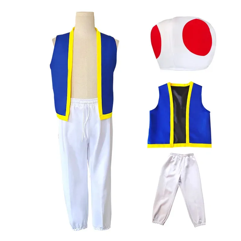 Game Kinopio Toad Cosplay Costume Kids Vest Pants Hat Full Set Children Super Bros Role Play Uniform Suit Halloween Party
Game Kinopio Toad Cosplay Costume Kids Vest Pants Hat Full Set Children Super Bros Role Play Uniform Suit Halloween Party