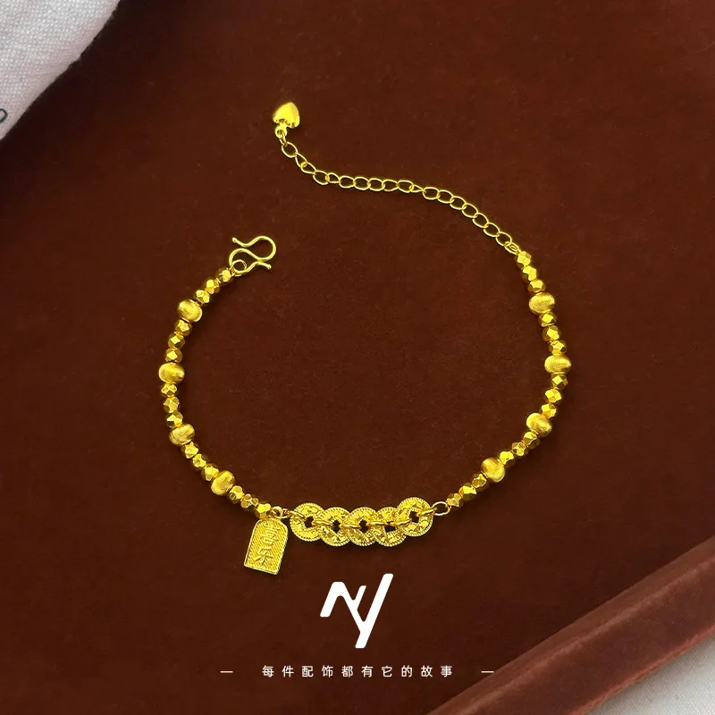 Gold Shop Same Style 9999 24K Real Gold Women's Gold Bracelet Peace Joy Exquisite Fashion Gift Luxury Jewelry
Gold Shop Same Style 9999 24K Real Gold Women's Gold Bracelet Peace Joy Exquisite Fashion Gift Luxury Jewelry