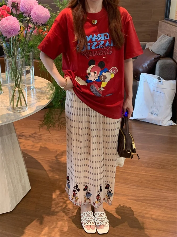 Korean Sle Fun Cartoon Print Top And Skirt Set Women's Faion Casual Wear Resistant Medium Elastic High Waist V Ne
Korean Sle Fun Cartoon Print Top And Skirt Set Women's Faion Casual Wear Resistant Medium Elastic High Waist V Ne