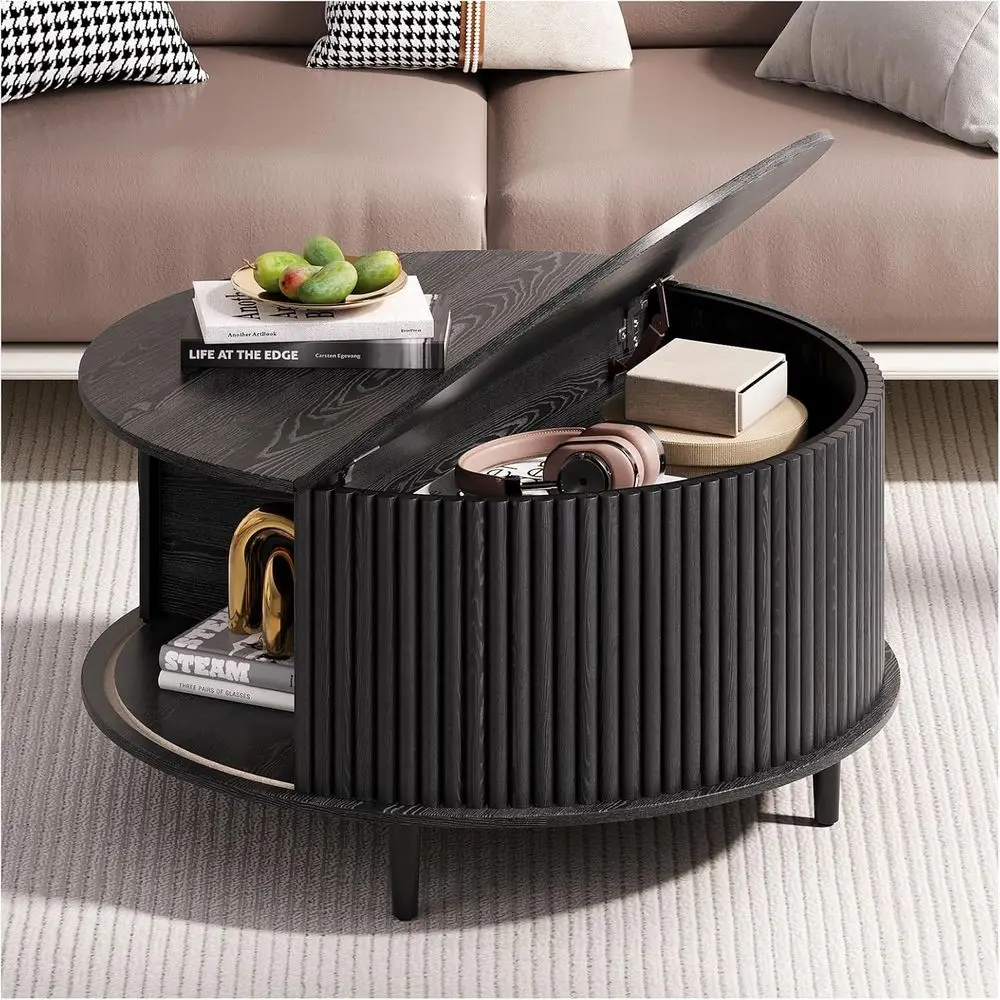 Compact Storage Coffee Table with Sliding Door, Solid Wood Legs, Ideal for Small Living Spaces, Black
Compact Storage Coffee Table with Sliding Door, Solid Wood Legs, Ideal for Small Living Spaces, Black
