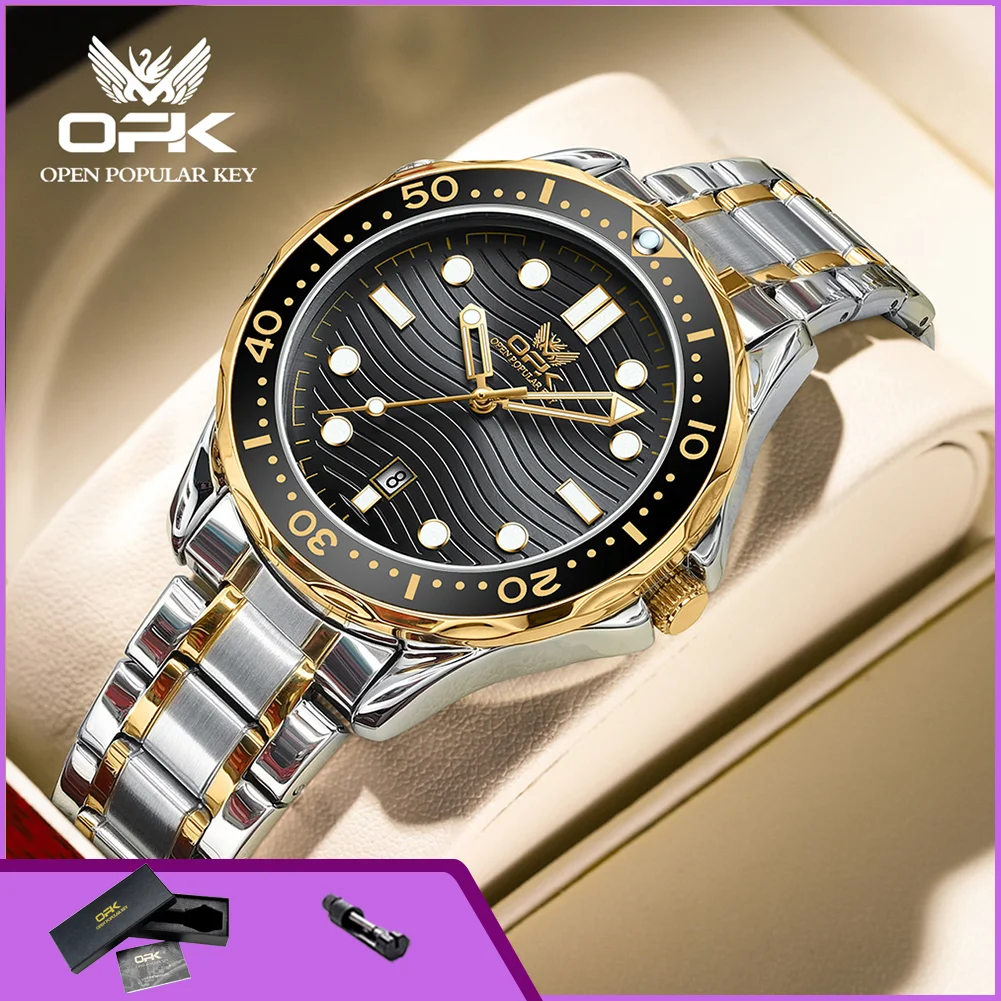 OPK 8152 Quartz Watch for Man Luminous Stainless Steel Waterproof Auto Date Men's Dress Wristwatch HIgh Quality Luxury
OPK 8152 Quartz Watch for Man Luminous Stainless Steel Waterproof Auto Date Men's Dress Wristwatch HIgh Quality Luxury
