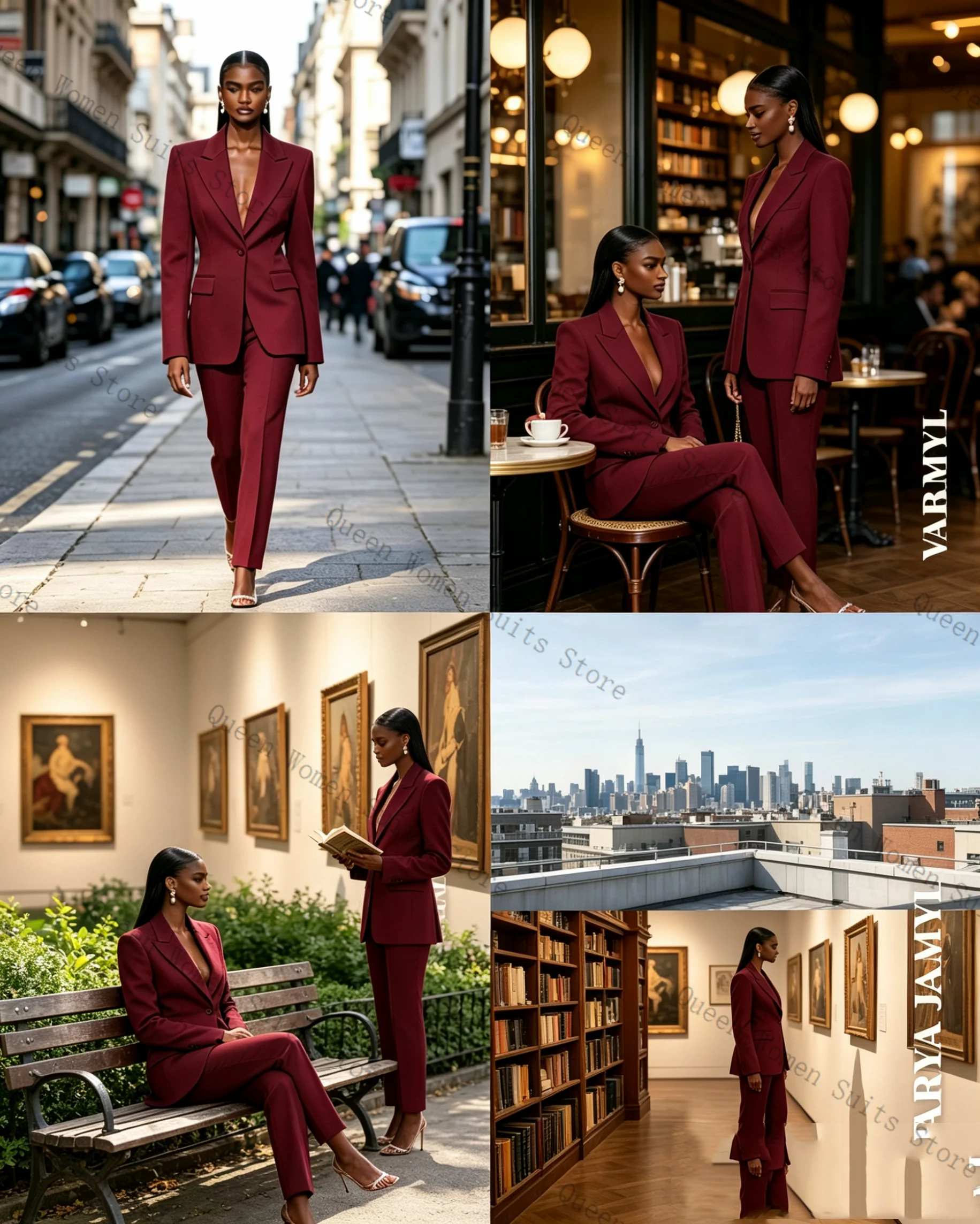 Formal Women Suit Set 2 Pcs Blazer+Pants Burgundy Cotton Fit Slim Business Office Lady Jacket Wedding Coat Customized
Formal Women Suit Set 2 Pcs Blazer+Pants Burgundy Cotton Fit Slim Business Office Lady Jacket Wedding Coat Customized