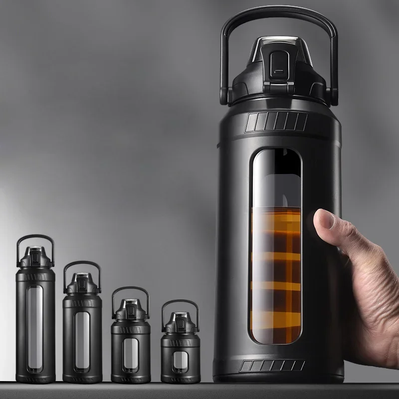 Large Capacity 2L Water Bottle Glass Bottle with Removable Straw, High Borosilicate Glass Water Bottle with Carry Handle for Gym
Large Capacity 2L Water Bottle Glass Bottle with Removable Straw, High Borosilicate Glass Water Bottle with Carry Handle for Gym