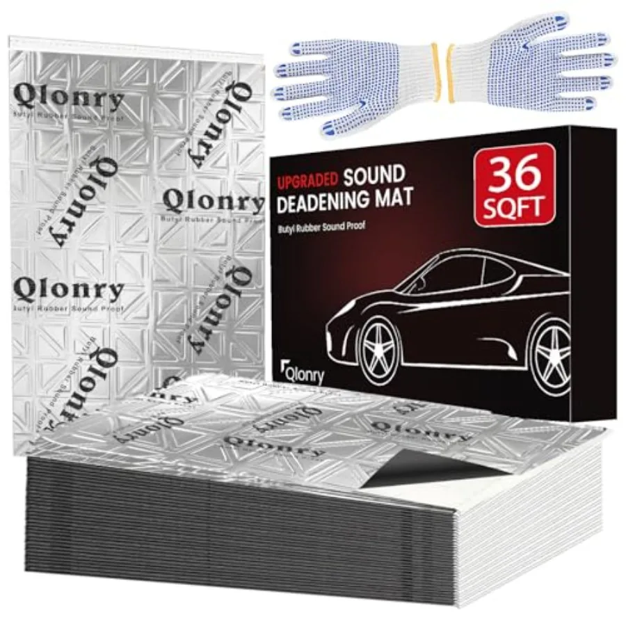 Upgrade Car Sound Deadening Mat, Pcs 80mil 2mm 36 sqft (3.36 sqm) Butyl Automotive Sound Deadener, Noise Insulation and Vibrati
Upgrade Car Sound Deadening Mat, Pcs 80mil 2mm 36 sqft (3.36 sqm) Butyl Automotive Sound Deadener, Noise Insulation and Vibrati