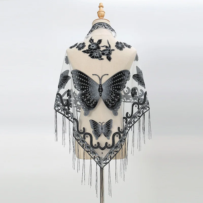 New Butterfly Printed Triangle Scarf, Solid Color Hollow Lace Tassel Embroidered Triangle Shawl Scarf Female SJJ032
New Butterfly Printed Triangle Scarf, Solid Color Hollow Lace Tassel Embroidered Triangle Shawl Scarf Female SJJ032