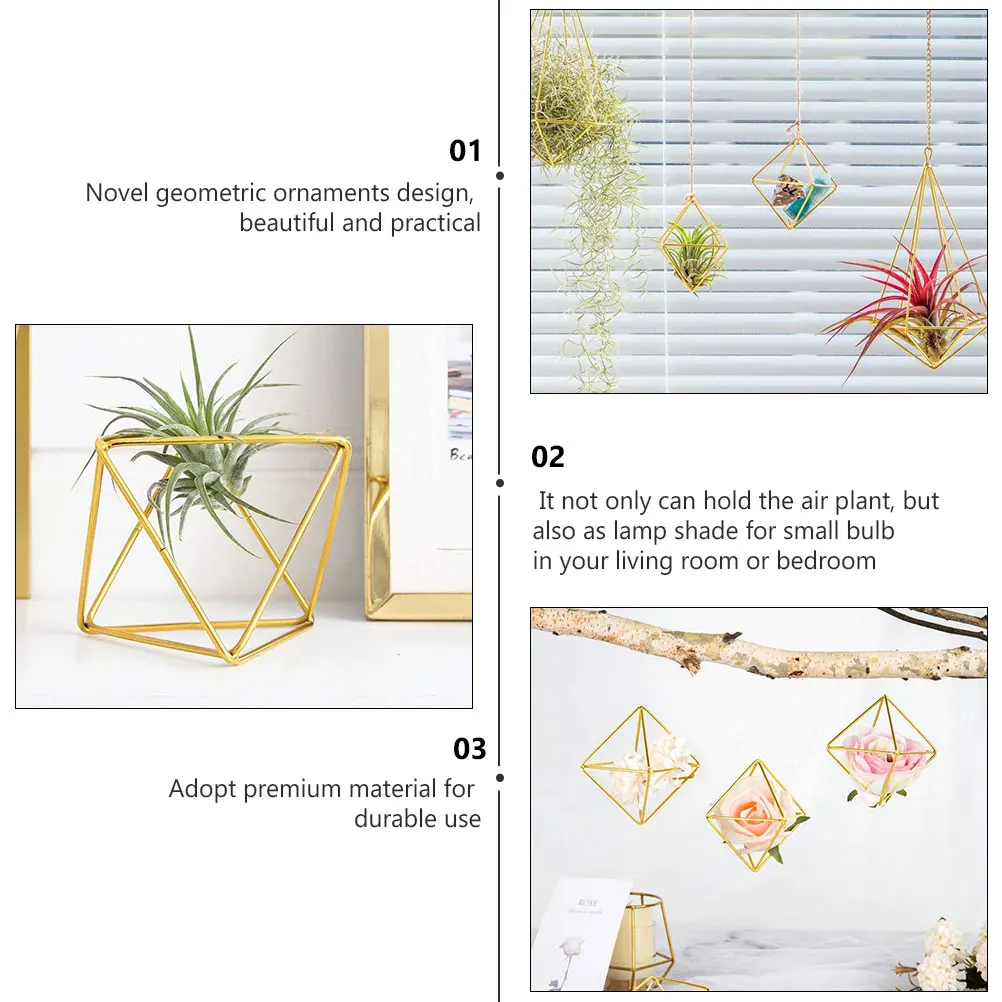 5pcs Rustic Hanging Planter Air Plant Holder Geometric Design Wall Decor Indoor Garden Durable Material Small Bulb Lamp Shade
5pcs Rustic Hanging Planter Air Plant Holder Geometric Design Wall Decor Indoor Garden Durable Material Small Bulb Lamp Shade