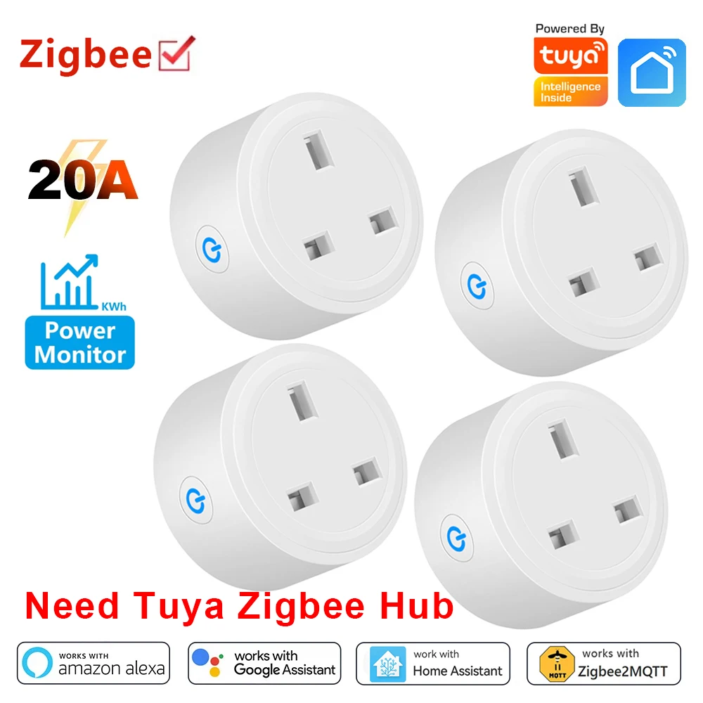 Tuya ZigBee Plug UK Smart Socket 20A Power Monitor Home Outlet 3 Pin Adapter Timing Voice Control Works with Google Home Alexa
Tuya ZigBee Plug UK Smart Socket 20A Power Monitor Home Outlet 3 Pin Adapter Timing Voice Control Works with Google Home Alexa