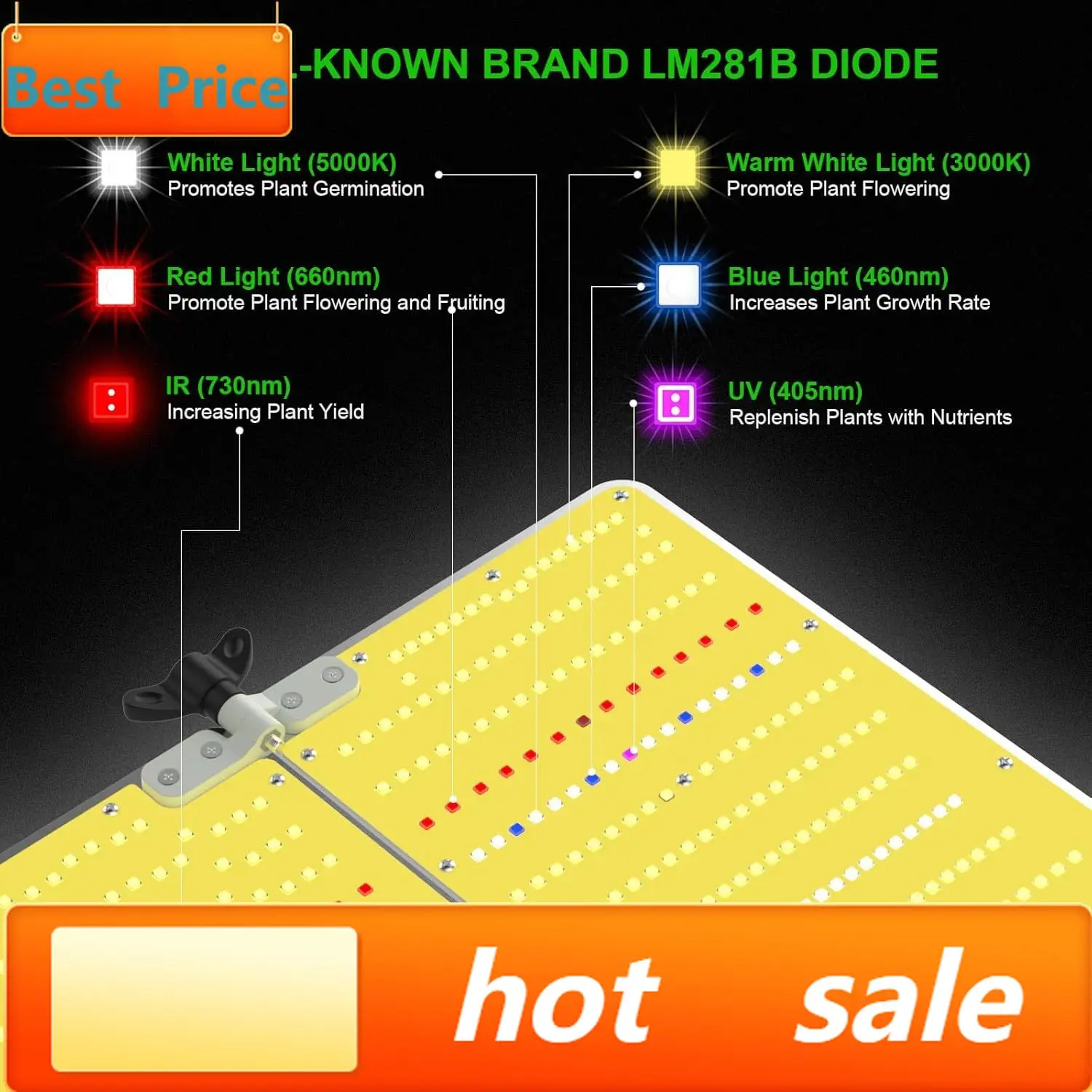 hot-sellingK4000 LED Grow Light, Grow Light with Daisy Chain & Dimmable, Full Spectrum Plant Grow Lights for Hydroponic Indoor P
hot-sellingK4000 LED Grow Light, Grow Light with Daisy Chain & Dimmable, Full Spectrum Plant Grow Lights for Hydroponic Indoor P