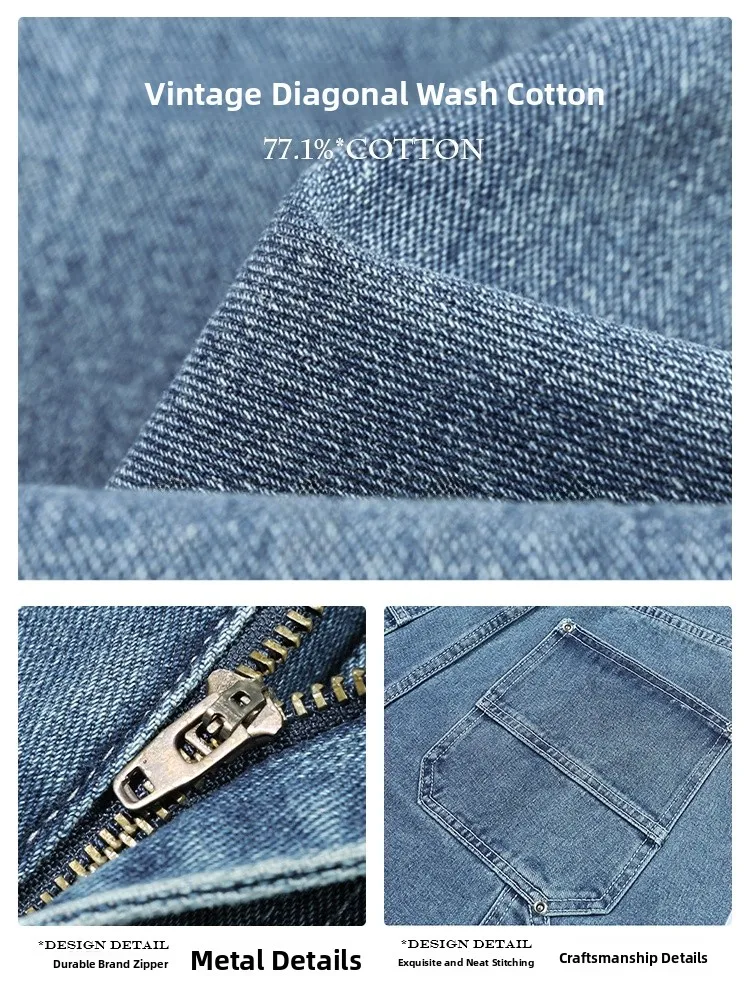 GURBAKS, новые летние мужские свободные прямые джинсы, повседневные длинные брюки, винтажная рабочая одежда, широкие джинсовые брюки, молодежная мода 
GURBAKS, новые летние мужские свободные прямые джинсы, повседневные длинные брюки, винтажная рабочая одежда, широкие джинсовые брюки, молодежная мода