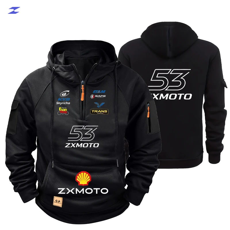 ZX MOTO Autumn and Winter Motorcycle Racing Sport Multi-pocket Zippered Hooded Sweatshirt and Loose Hooded Long-Sleeved Shirt fo
ZX MOTO Autumn and Winter Motorcycle Racing Sport Multi-pocket Zippered Hooded Sweatshirt and Loose Hooded Long-Sleeved Shirt fo