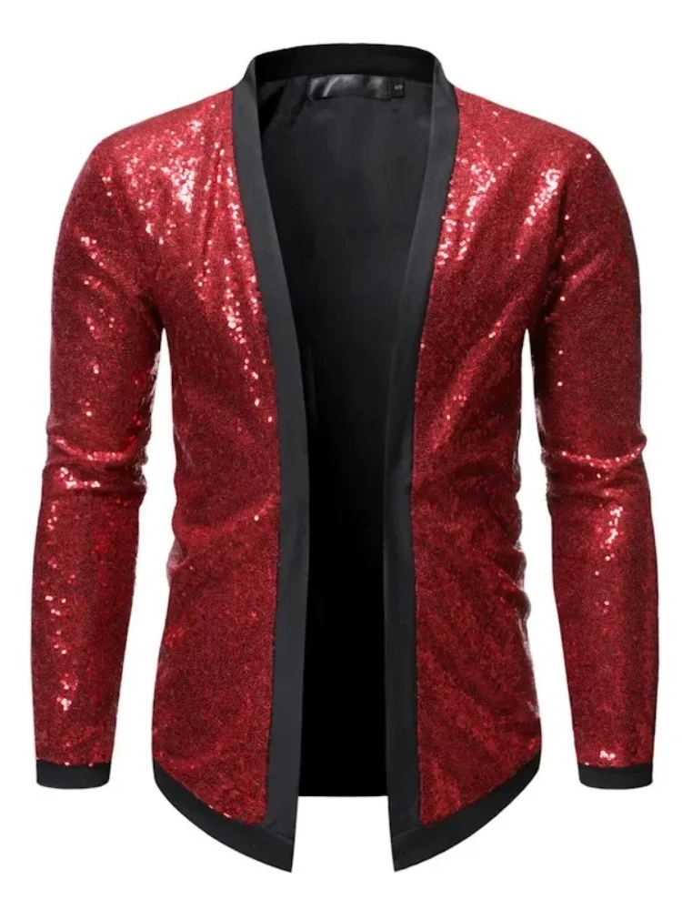 Shiny Gold Sequin Blazer Jacket Men New Slim Fit Cardigan Mens Blazers Nightclub Party DJ Stage Singer Dance Show Costume Homme
Shiny Gold Sequin Blazer Jacket Men New Slim Fit Cardigan Mens Blazers Nightclub Party DJ Stage Singer Dance Show Costume Homme