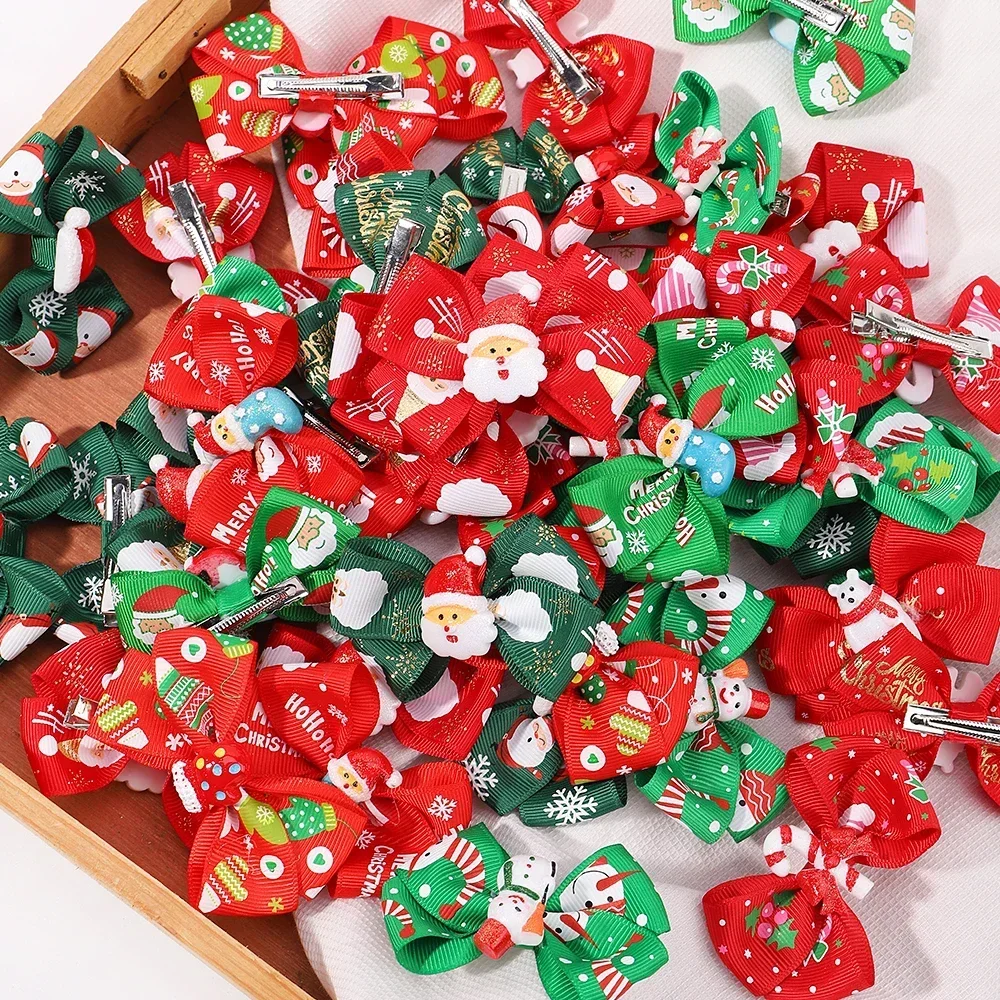 RIBBON BOWS 4Pcs Christmas Hair Accessories Hairpins Gift Set Classic Santa Claus Candy Party Boutique Children Headwear
RIBBON BOWS 4Pcs Christmas Hair Accessories Hairpins Gift Set Classic Santa Claus Candy Party Boutique Children Headwear