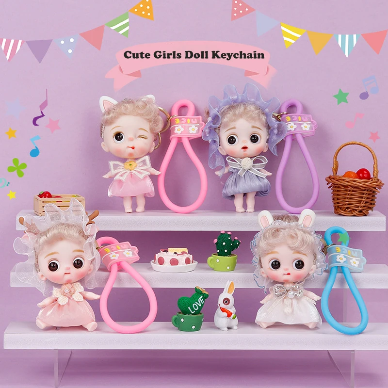 8CM Creative Super Cute Princess Doll Keychain Mini Big Eyes Girl Doll Toy Hands & Feet Movable Children Backpack Pendant Gifts
8CM Creative Super Cute Princess Doll Keychain Mini Big Eyes Girl Doll Toy Hands & Feet Movable Children Backpack Pendant Gifts
