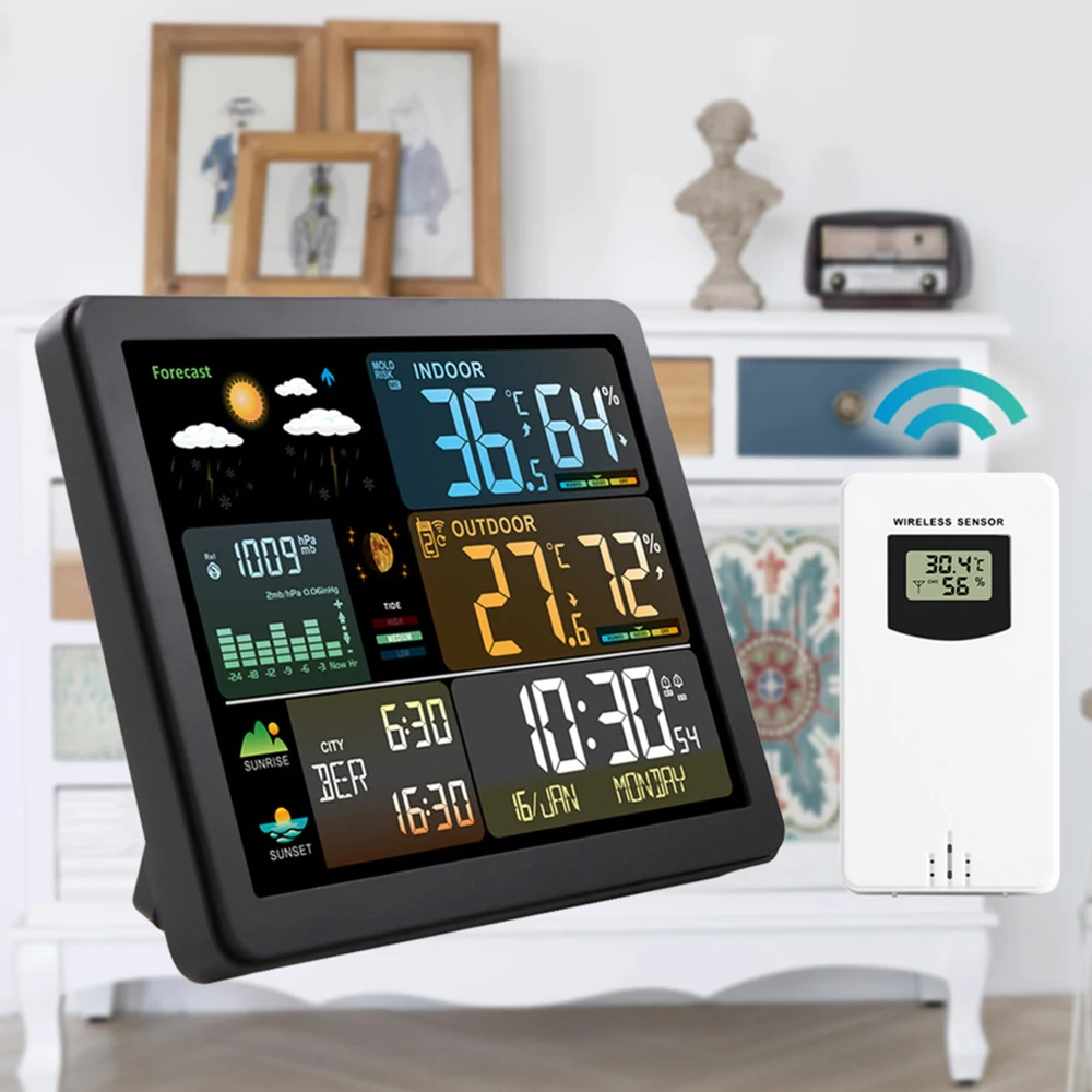 Multifunctional Weather Clock Convenient Clock Temperature Sensor For Living Room
Multifunctional Weather Clock Convenient Clock Temperature Sensor For Living Room