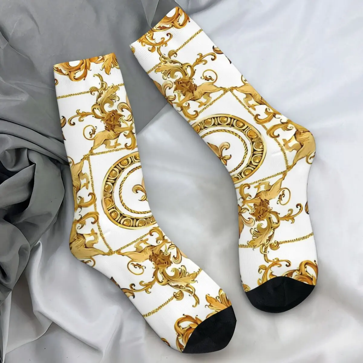 Luxury Golden Lion Flower Damask Ornament Pattern Socks Baroque Stockings Autumn Anti Bacterial Men Socks Soft Outdoor Socks
Luxury Golden Lion Flower Damask Ornament Pattern Socks Baroque Stockings Autumn Anti Bacterial Men Socks Soft Outdoor Socks