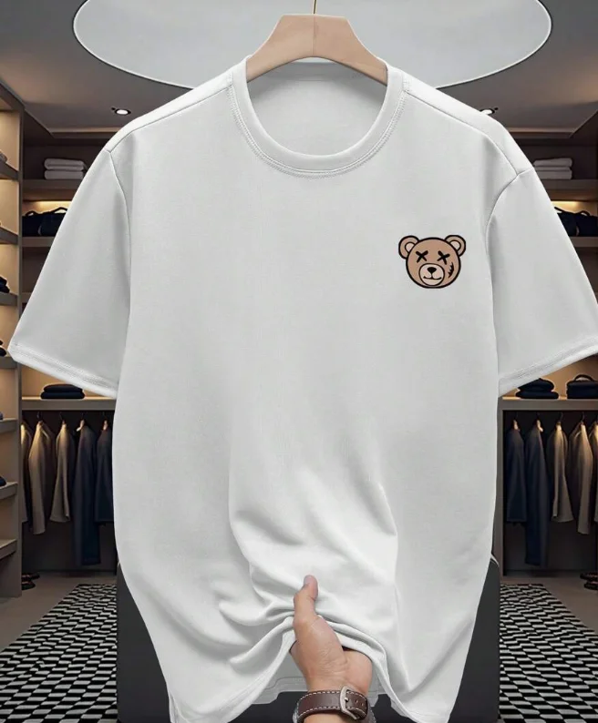 Мужская повседневная футболка из чистого хлопка с принтом медведя из мультфильма, модная брендовая повседневная футболка с короткими рукавами, мужская и женская в одном стиле
Мужская повседневная футболка из чистого хлопка с принтом медведя из мультфильма, модная брендовая повседневная футболка с короткими рукавами, мужская и женская в одном стиле