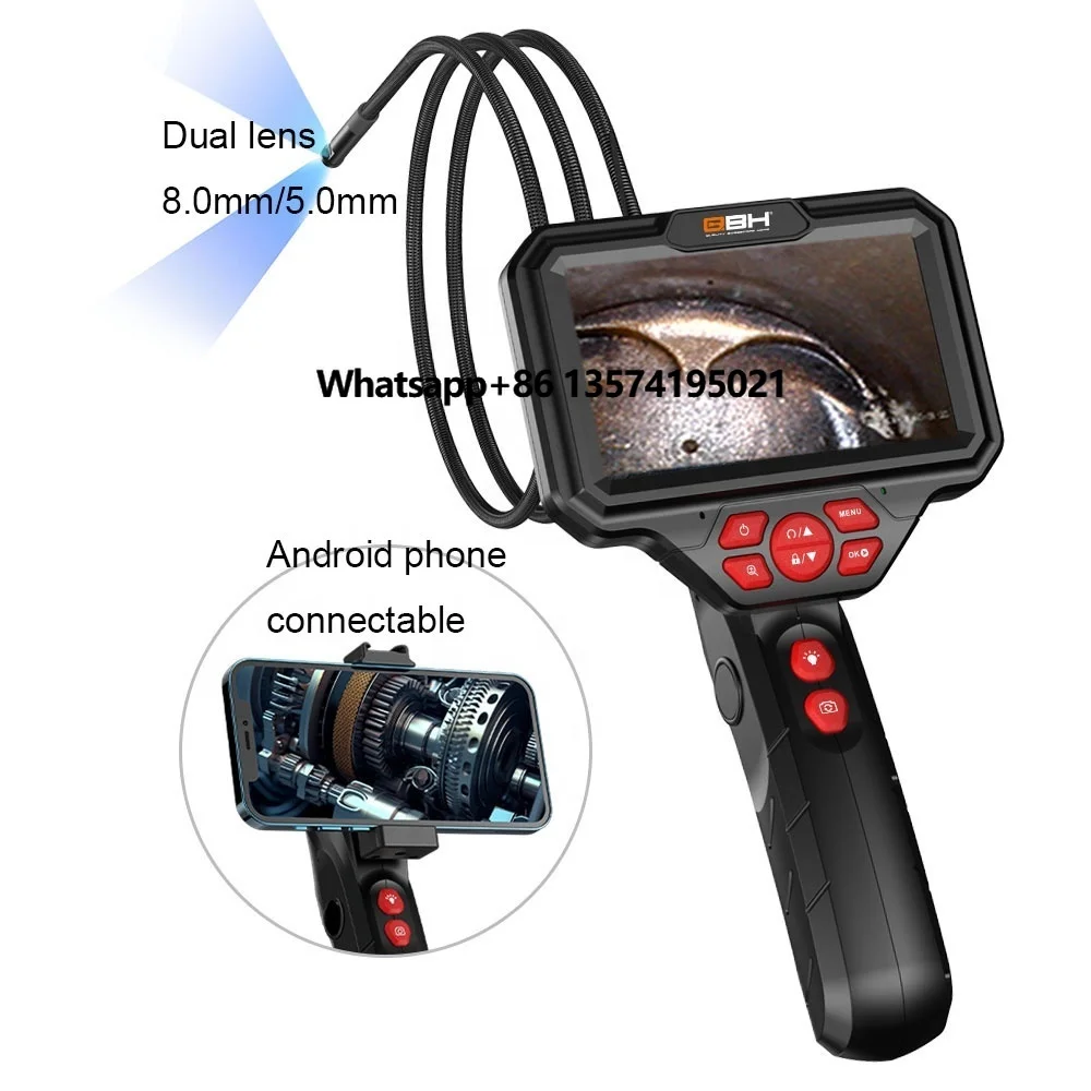 Factory Sale Dual Lens Endoscope 1080P HD Borescope Inspection with Light Split Screen 5.0'' Digital Video Snake
Factory Sale Dual Lens Endoscope 1080P HD Borescope Inspection with Light Split Screen 5.0'' Digital Video Snake
