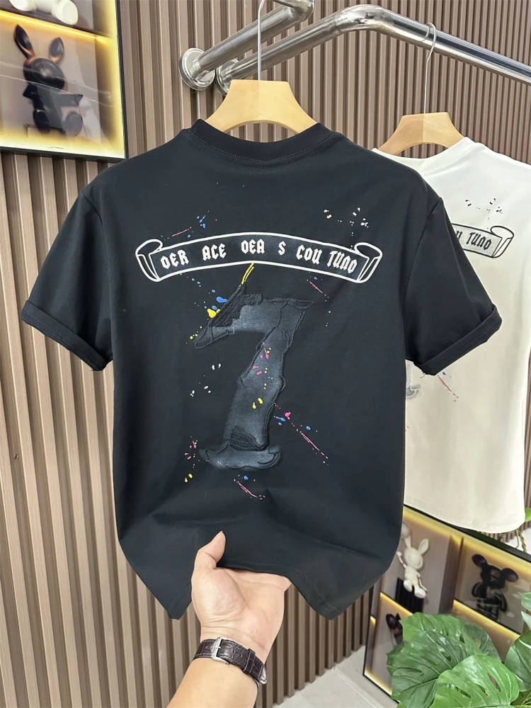 Fashionable Casual Short Sleeve Men's T-shirt Summer 2025 Digital Embroidery Trendy Hong Kong Style Breathable Cotton round Neck
Fashionable Casual Short Sleeve Men's T-shirt Summer 2025 Digital Embroidery Trendy Hong Kong Style Breathable Cotton round Neck
