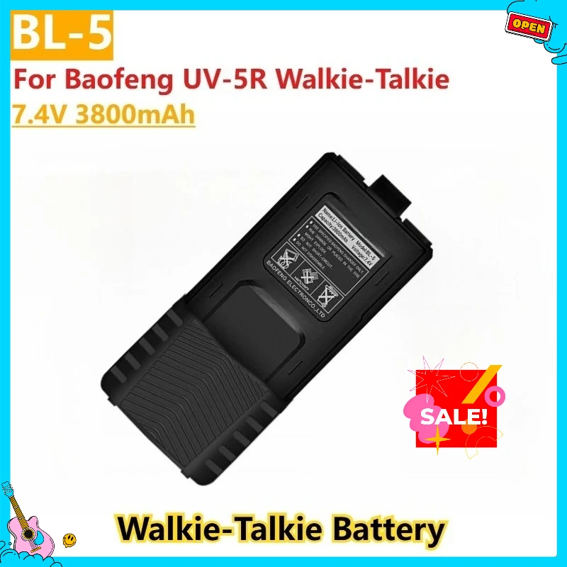 New Replacement Rechargeable Battery BL-5 7.4V 3800mAh for Baofeng UV-5R Walkie-Talkie Battery Extended Large-capacity
New Replacement Rechargeable Battery BL-5 7.4V 3800mAh for Baofeng UV-5R Walkie-Talkie Battery Extended Large-capacity