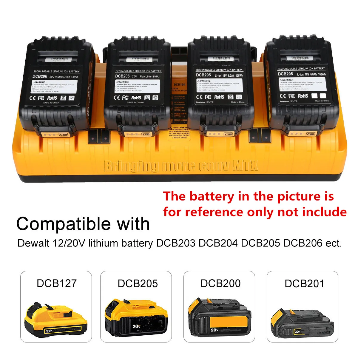 4 порта зарядки, зарядное устройство для литий-ионного аккумулятора, 3 А, ток зарядки для Dewalt 14,4 В, 18 В, 20 В, DCB140 DCB180 DCB182 DCB200 DCB203 DCB205
4 порта зарядки, зарядное устройство для литий-ионного аккумулятора, 3 А, ток зарядки для Dewalt 14,4 В, 18 В, 20 В, DCB140 DCB180 DCB182 DCB200 DCB203 DCB205