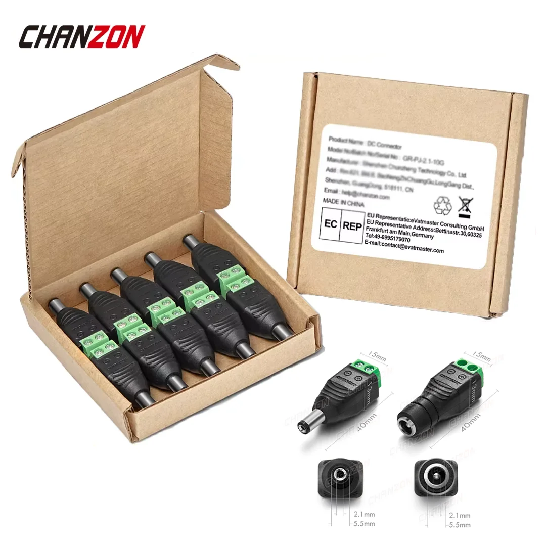 10pcs 12V DC Power Connector Jack 2.1mm x 5.5mm Female Male 2.1x5.5mm Plug Socket Screw Adapter for LED Strip CCTV Camera
10pcs 12V DC Power Connector Jack 2.1mm x 5.5mm Female Male 2.1x5.5mm Plug Socket Screw Adapter for LED Strip CCTV Camera