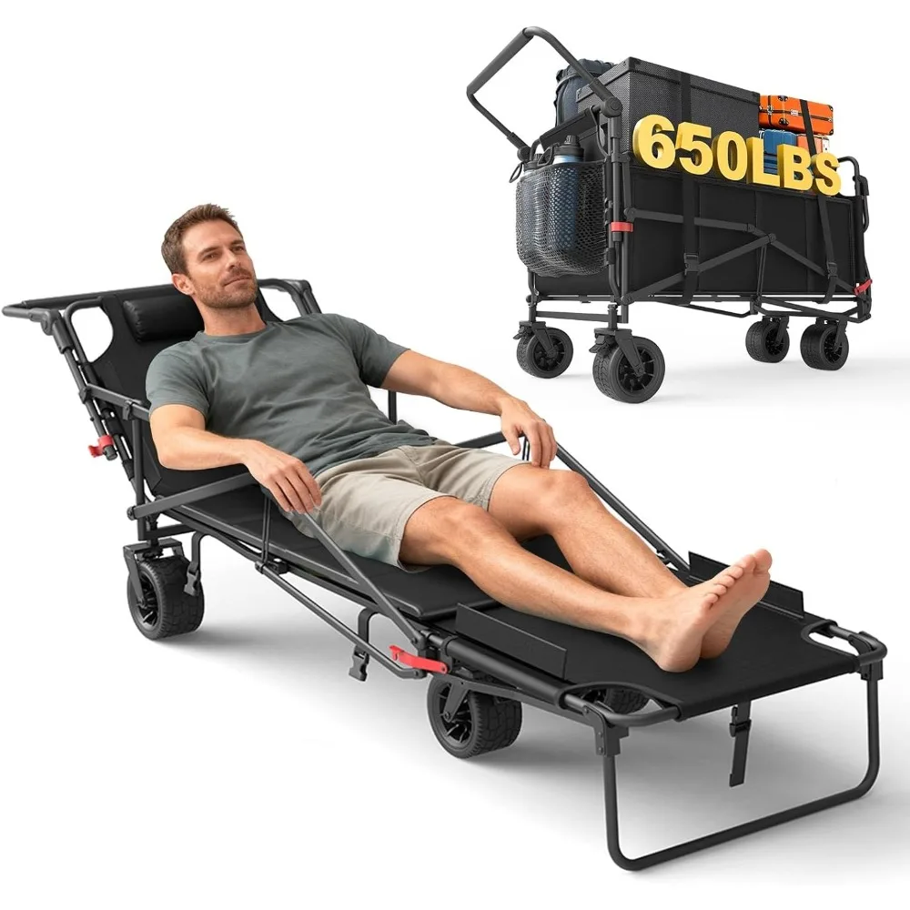 Heavy Duty Folding Wagon Cart 2 in 1 Collapsible Utility Cart with All Terrain Wheels Brakes and Side Pockets 650lb Capacity
Heavy Duty Folding Wagon Cart 2 in 1 Collapsible Utility Cart with All Terrain Wheels Brakes and Side Pockets 650lb Capacity