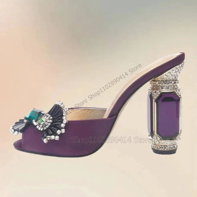 Crystal Bow Knot Purple Strange Style Heels Slippers Slip On Women Shoes Peep Toe Fashion Party Banquet 2023 Zapatos Para Mujere
Crystal Bow Knot Purple Strange Style Heels Slippers Slip On Women Shoes Peep Toe Fashion Party Banquet 2023 Zapatos Para Mujere
