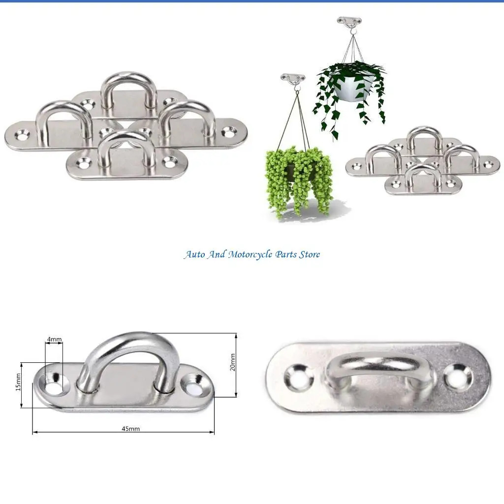 P9FD 6Pcs 5mm Stainless Steel Eye Plate Oblong Pad Universal Marine Boat Hardware Oblong Pad Eye Plates Hook
P9FD 6Pcs 5mm Stainless Steel Eye Plate Oblong Pad Universal Marine Boat Hardware Oblong Pad Eye Plates Hook
