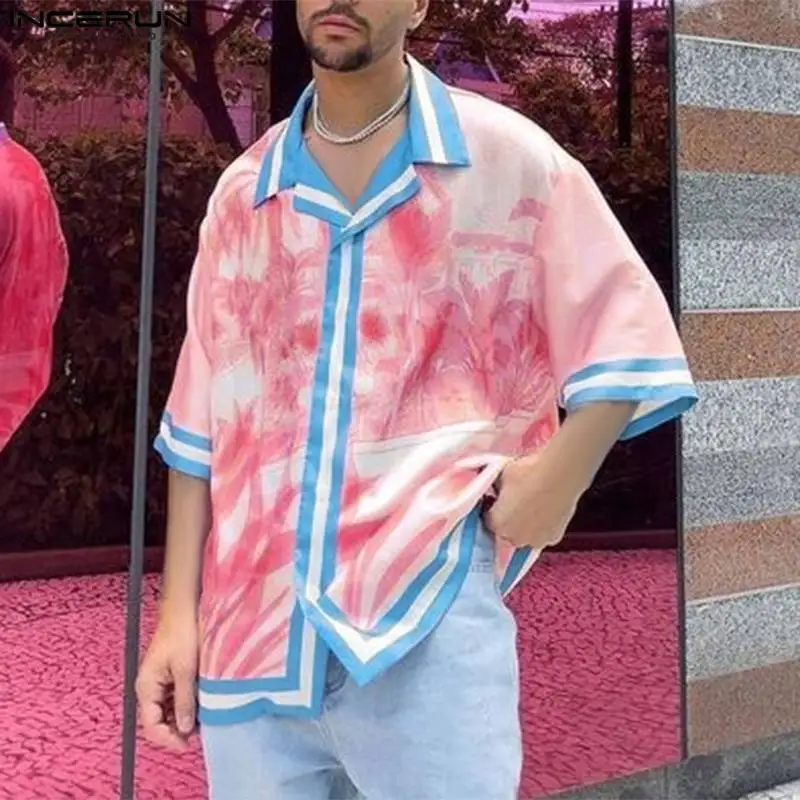 2024 Men Casual Shirt Printing Patchwork Lapel Short Sleeve Loose Fashion Men Clothing Streetwear Leisure Shirts S-5XL INCERUN
2024 Men Casual Shirt Printing Patchwork Lapel Short Sleeve Loose Fashion Men Clothing Streetwear Leisure Shirts S-5XL INCERUN