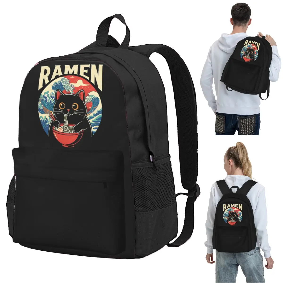 Anime Ramen Cat Japanese Cat Backpack Student BookBag Kids School Bag Computer Shoulder Bags for Men Women
Anime Ramen Cat Japanese Cat Backpack Student BookBag Kids School Bag Computer Shoulder Bags for Men Women
